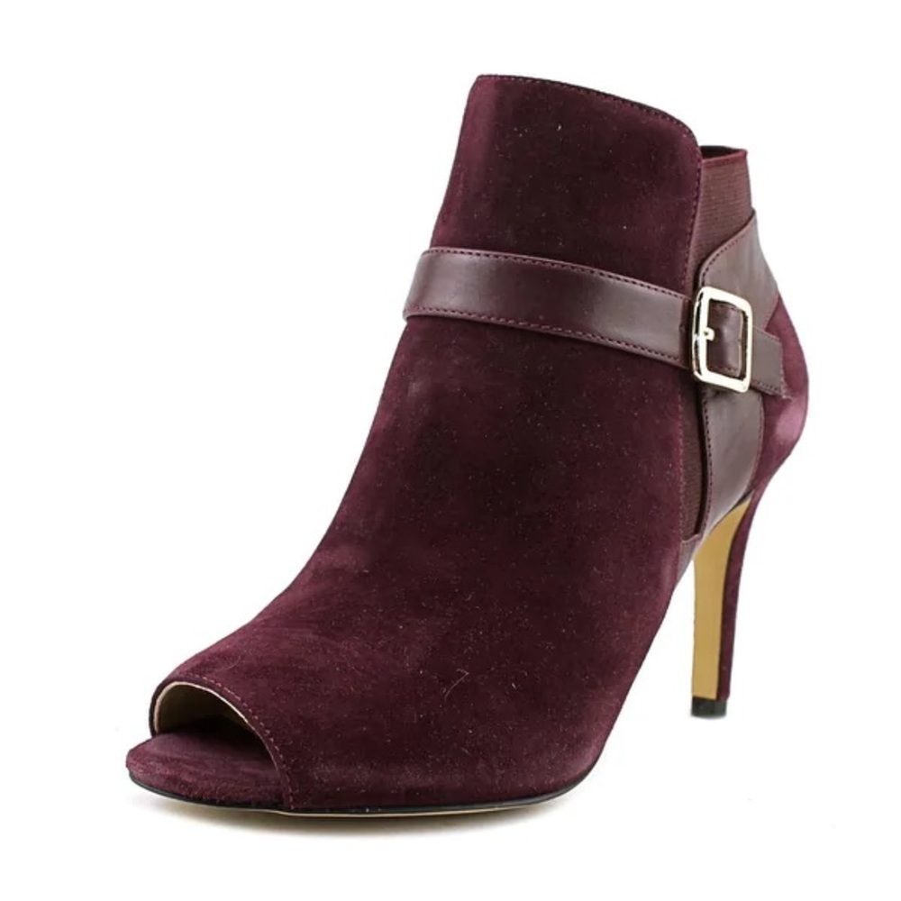 Marc Fisher Shimmee Peep-Toe Suede Ankle Boot